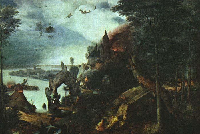 BRUEGEL, Pieter the Elder Landscape with the Temptation of Saint Anthony Germany oil painting art